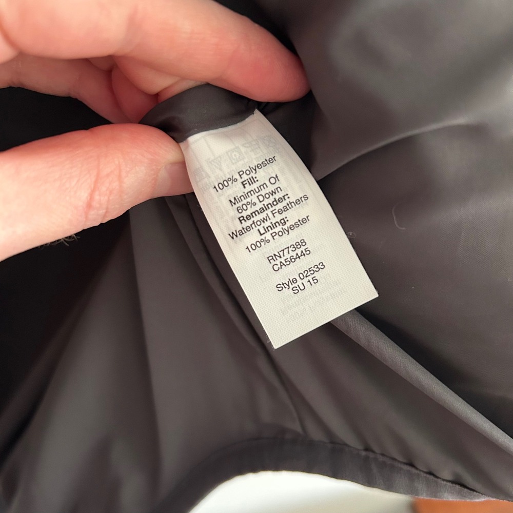 J.Crew Factory Down Puffer Vest Gray Herringbone XS Quilted Down Fill - Picture 4 of 6
